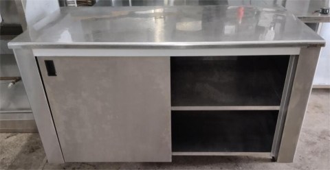 Ερμάριο Ανοξείδωτο 144x70x86Cm Με 2 Συρόμενες Πόρτες Μεταχειρισμένη